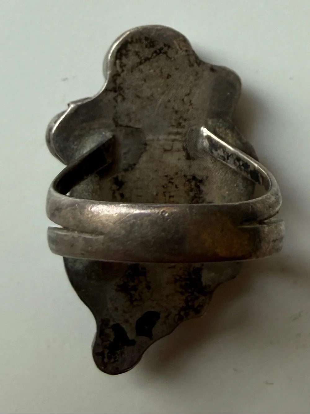Vintage Navajo Sterling Turquoise Coral Leaf Ring Women Jewelry Size 7